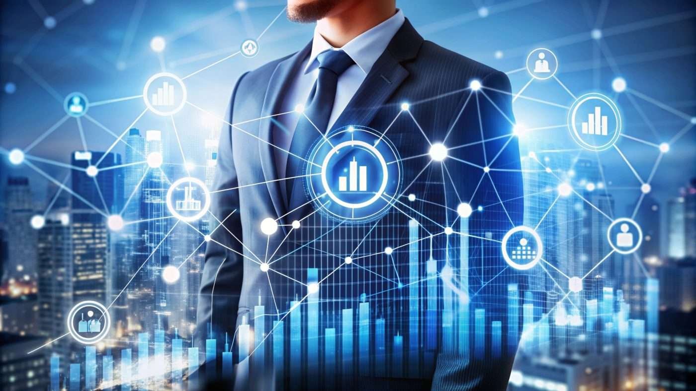 Mo Hinh Kinh Doanh 1 - Mô Hình Kinh Doanh: 40+ Mô Hình Dễ Thành Công Cho Người Khởi Nghiệp Businessman With Network And Growth Charts.