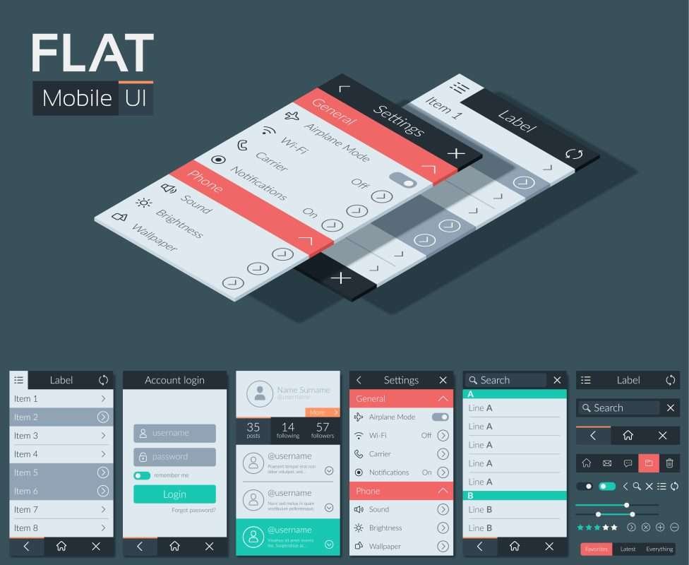 Thiet Ke Ux - Trải Nghiệm Người Dùng (Ux): Cốt Lõi Để Website Thành Công Flat User Interface Mobile Design Concept