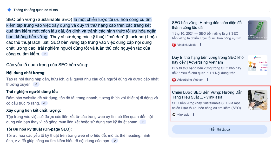 Direct Answer Tables - Vlink Asia Thực Thi