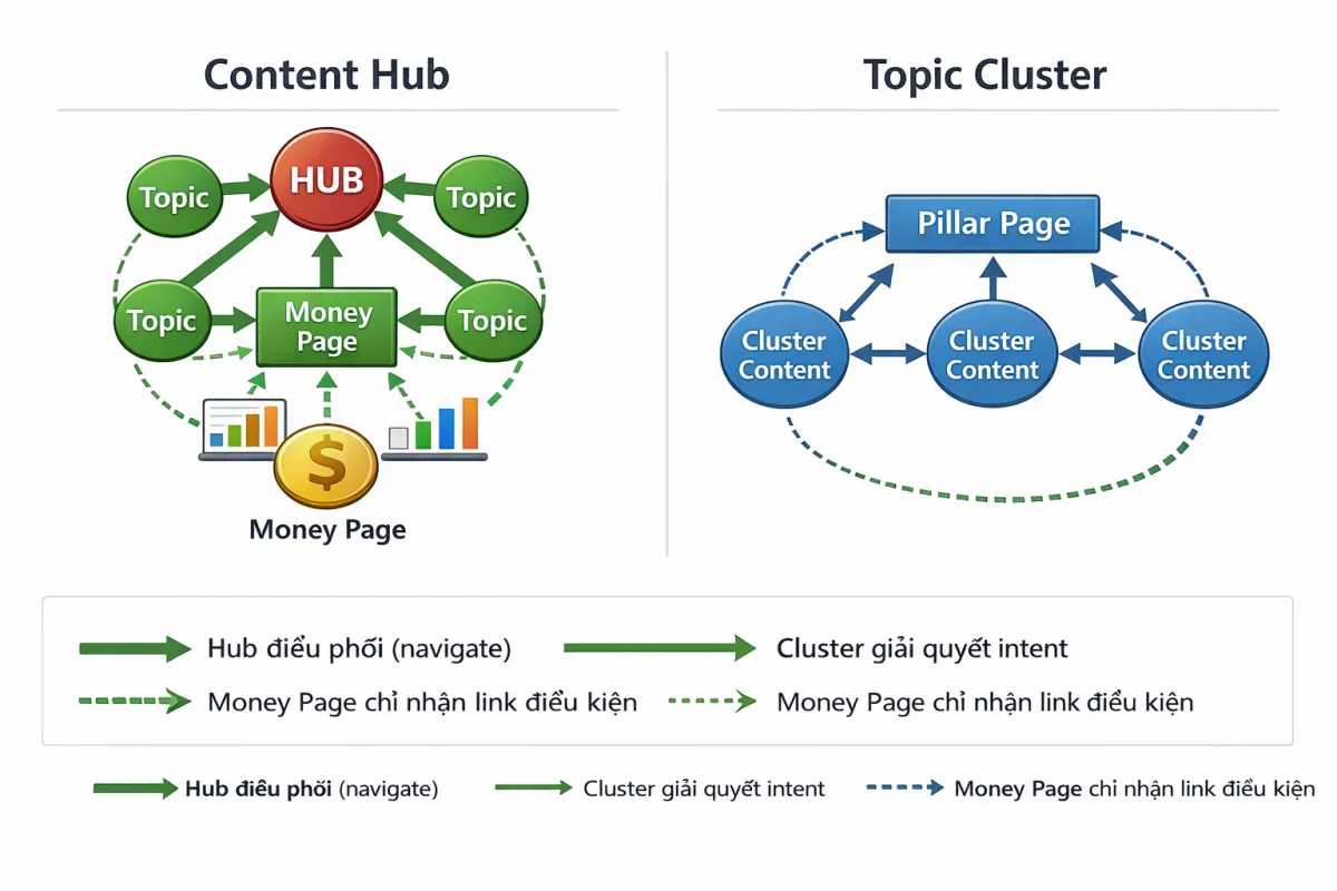 Content Hub - Content Hub Là Gì? Cách Xây Pillar–Cluster Để Tăng Topical Authority Content Hub