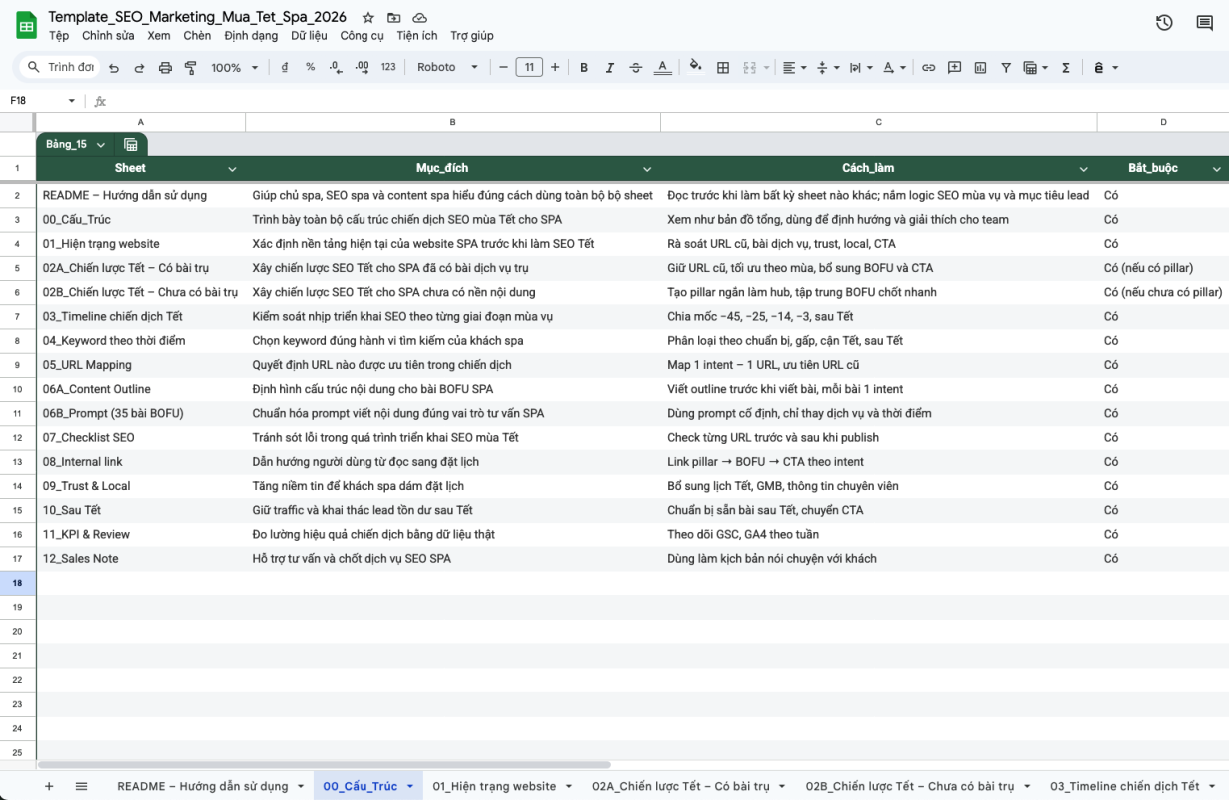 Seo Marrketing Spa 00 B - Template Seo Marketing Mùa Tết Cho Spa 2026 – Kế Hoạch 45 Ngày Ra Lịch Hẹn Seo Marrketing Spa 00 B