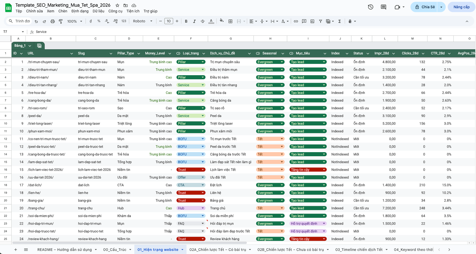 Seo Marrketing Spa 01 - Template Seo Marketing Mùa Tết Cho Spa 2026 – Kế Hoạch 45 Ngày Ra Lịch Hẹn Seo Marrketing Spa 01