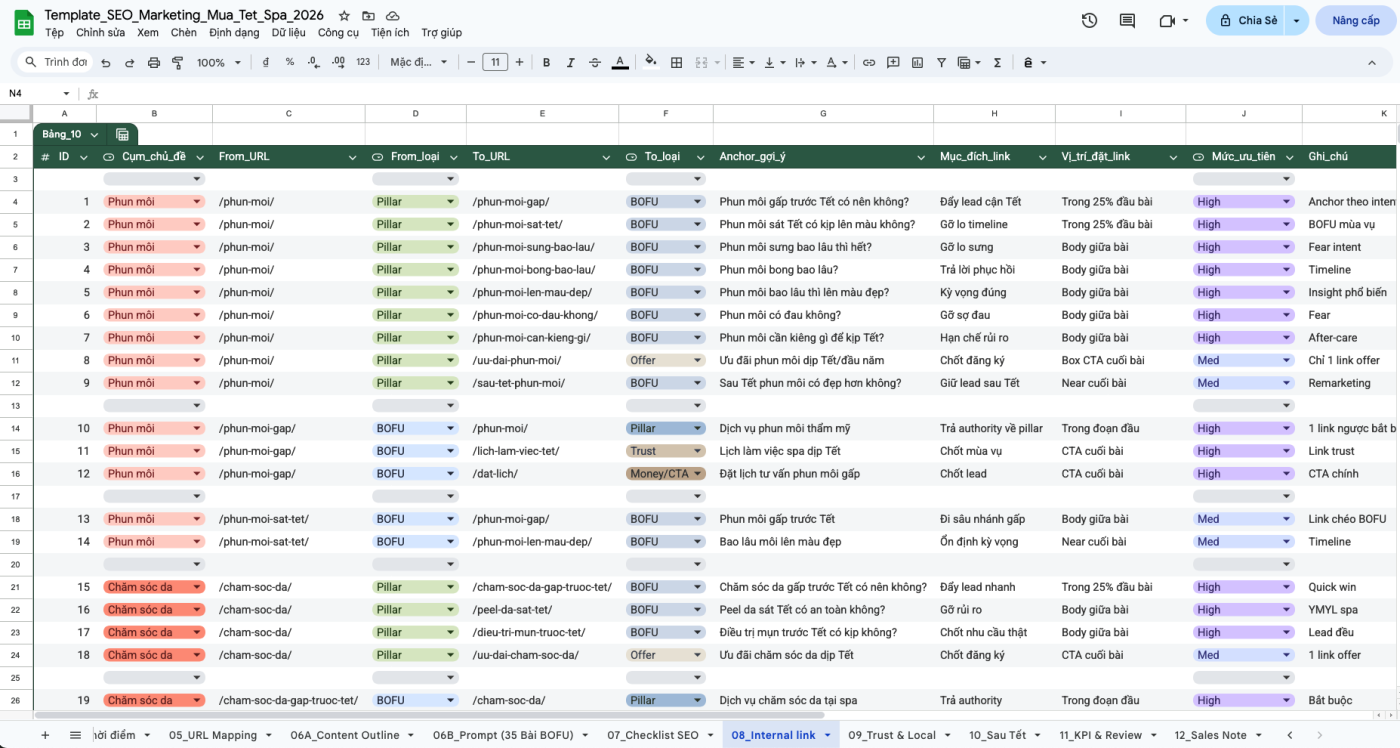Seo Marrketing Spa 08 - Template Seo Marketing Mùa Tết Cho Spa 2026 – Kế Hoạch 45 Ngày Ra Lịch Hẹn Seo Marrketing Spa 08