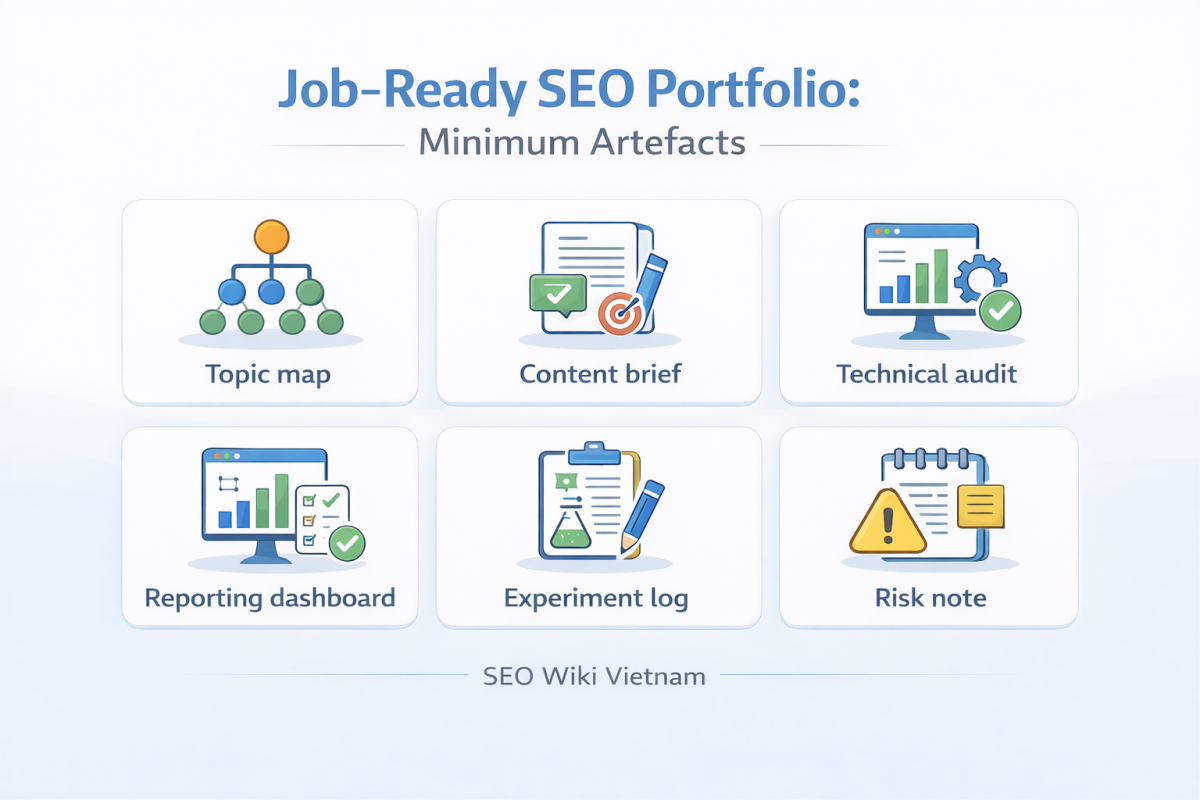 Portfolio Seo Job Ready 6 Artefacts Toi Thieu - Seo Đi Làm Được Là Gì? Job-Ready Seo Portfolio: Minimum Artefacts” Gồm 6 Artefact Tối Thiểu: Topic Map, Content Brief, Technical Audit, Reporting Dashboard, Experiment Log, Risk Note (Seo Wiki Vietnam).
