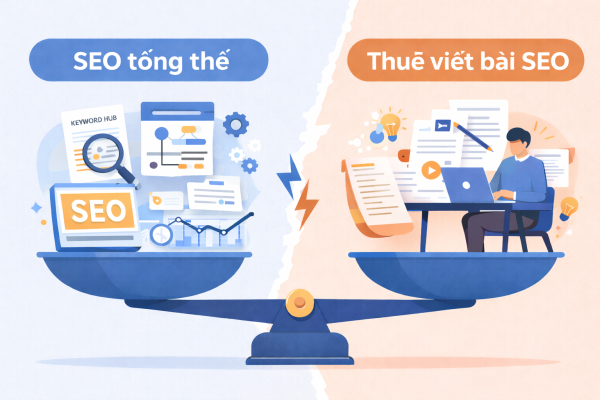 So Sánh Seo Tổng Thể Và Thuê Viết Bài Seo Để Ra Lead: Seo Tổng Thể Là Hệ Thống (Technical + Intent + Cro), Viết Bài Là Sản Xuất Nội Dung.